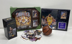 NBA Los Angeles Lakers Memorabilia Lot Pat Riley Statue Magic Johnson Cards