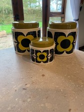 3 x Orla Kiely “Scribble Stem” Tea/Coffee/Sugar Jars **CHECK OUT MY OTHERS**