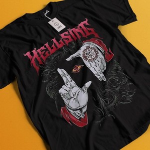 T-Shirt Anime Hellsing Alucard Integra - Noir, Taille S à 5XL, Neuf Étiqueté, 100% Coton