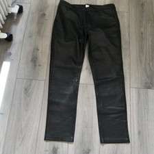La Redoute Laura Clement Black Genuine Real Leather Trousers Size 14 Lined