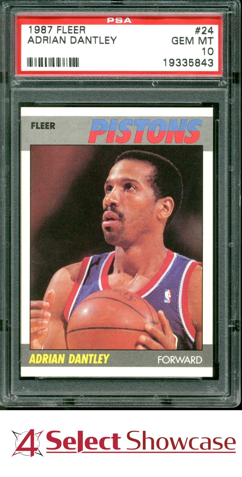 1987 FLEER #24 ADRIAN DANTLEY PISTONS HOF PSA 10