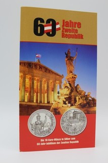 PRAGER: Österreich 10 Euro 2005 60 Jahre Zweite Republik Silber [N6]#k