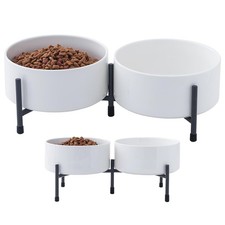 6 Inch Elevated Dog Bowl with Adjustable Metal Stand 32 OZ Raised Ceramic Dog...