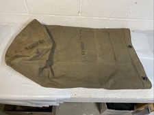 WWII USMC Marines Canvas Tan Duffle Sea Sack Bag Ship Deploy Khaki Stenciled