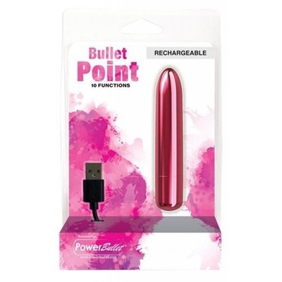 BMS Power Bullet Point 4in Bullet Vibrator 10 Function Waterproof Pink