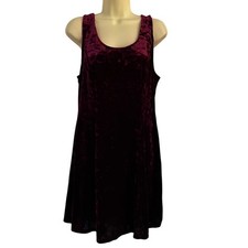 Forever 21+ Plum Burgundy Panne Stretch Velvet Dress Woman Size 0X Sleeveless