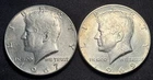 1967-P & 1969-D Kennedy Half Dollar, 2 Coin Lot! Near Mint, 40% Silver Coins!
