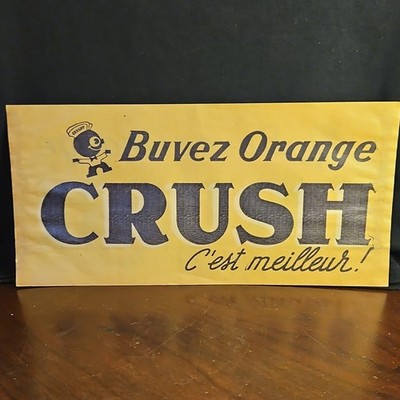 Orange Crush Soda Advertising Paper ''Buvez Orange CRUSH C est meilleur!'' 