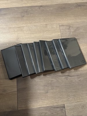 Lot 10 Empty Blank Standard Size Black DVD Replacement Case w/Clear Sleeve