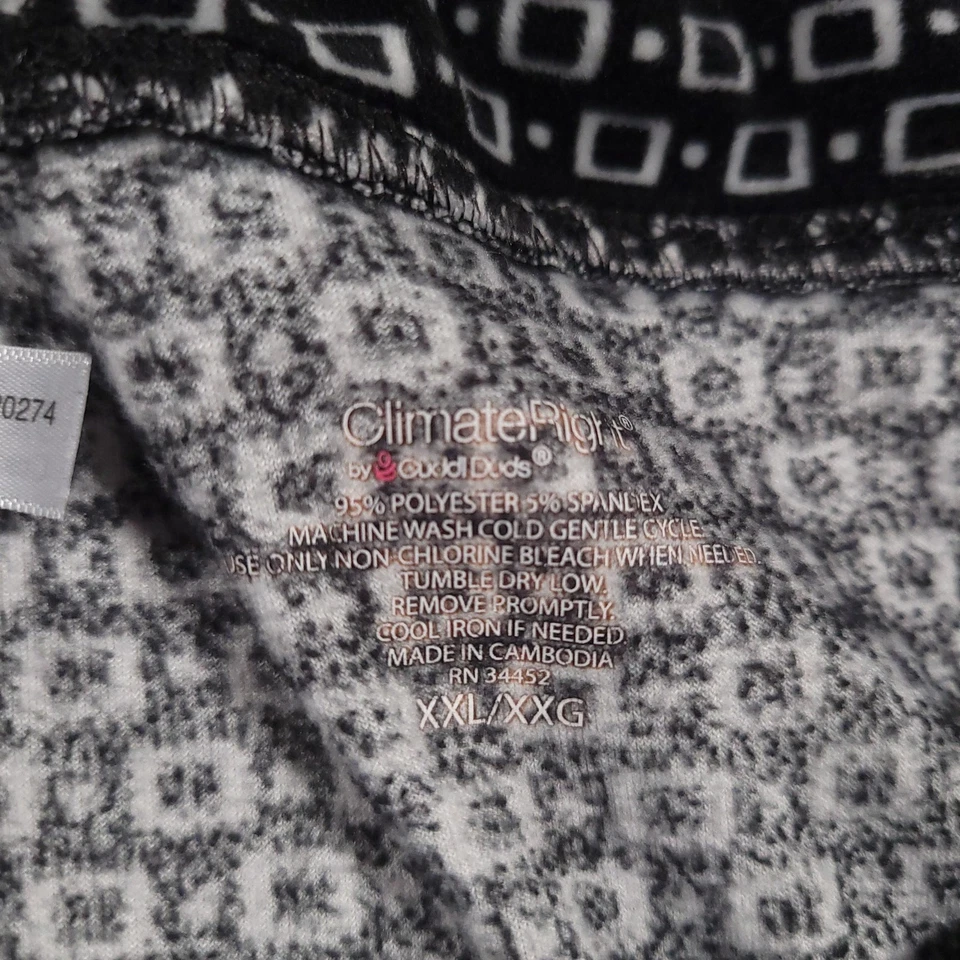 Pantalones ClimateRight para mujer 2XL negros blancos geométricos forrados de lana elásticos salón Foto 4 de 4