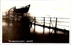 1920s RPPC Postcard "The Quarter-Deck Awash" Ship Silhouette & Stormy Sea