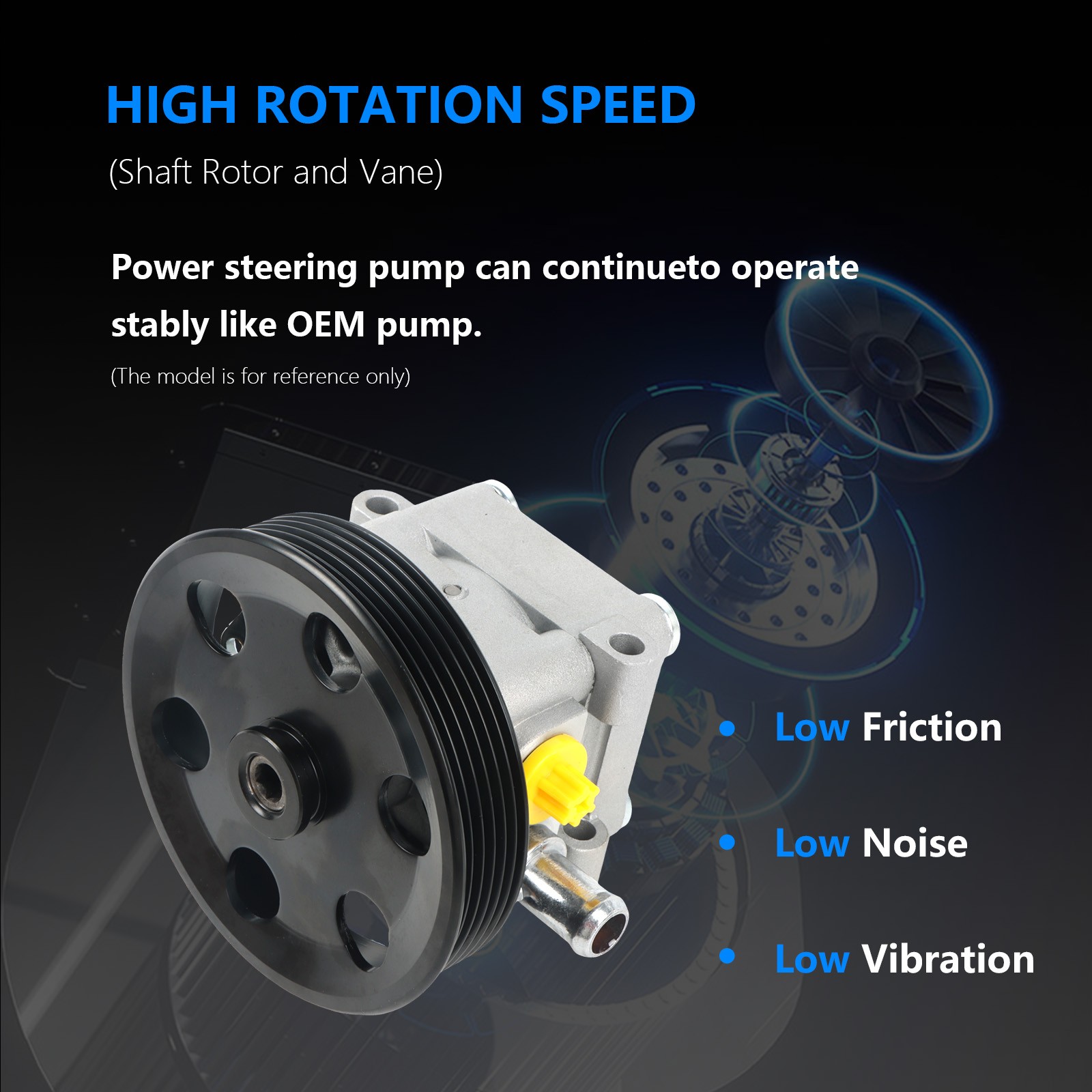 Power Steering Pump with Pulley For Maserati Quattroporte Ghibli 2014-17 V6 3.0L