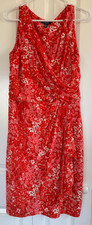 Chaps red, pink, and orange floral dress, Large - NWOT
