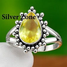 Citrine Gemstone 925 Sterling Silver Handmade Jewelry Ring Size 5 to 13