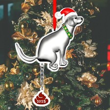 Funny Dog Christmas Ornament - Christmas Tree Hanging Decoration, Dog Love Famil