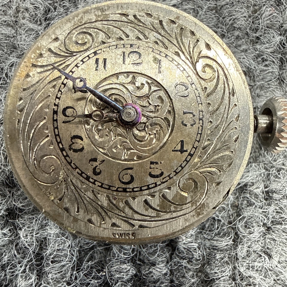 Vintage Cornavin 16J 3 Adj 12/0s Watch Movement w/ Dial & Hands Parts - Image 2 of 4