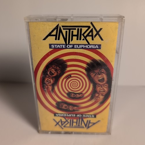 Vintage 1988 Anthrax State of Euphoria Thrash Metal Cassette MEGAFORCE - Picture 2 of 11