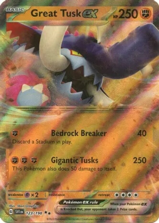Great Tusk ex - 123/198 - Double Rare (Near Mint) Scarlet & Violet - Base Set -