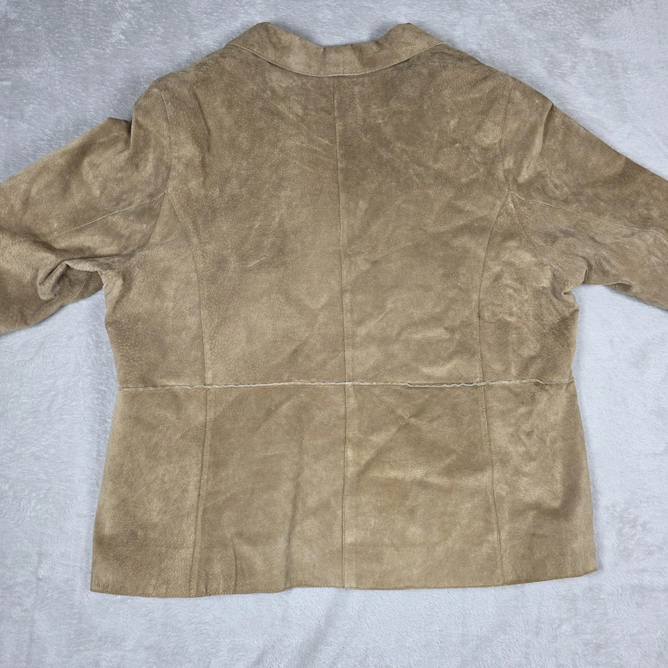 Chaqueta Venezia Jeans Mujer 18/20 Cuero Tostado Blazer Botón Frontal Gamuza Look Foto 4 de 4