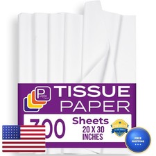 Purple Papers White Tissue Paper Bulk - 20 X 30 Inch 300 Sheets - Acid Gift