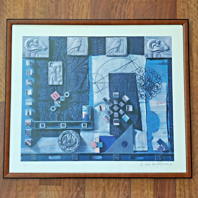 Framed Collage Lithograph of Daniel Greene Pastel Signed, Personalized, 227/750