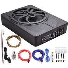 800W Slim Under-Seat Subwoofer Powered Car Truck Sub W/ Amp Kit Speaker10"