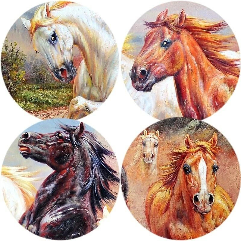 Colorido cuadro de pared arte carteles e impresiones en lienzo de caballos corriendo Foto 4 de 4