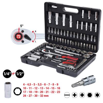 1/4''+1/2'' CHROMEplus Steckschlüssel-Satz, 94-tlg - KS Tools 918.0694