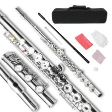17 key Closed Hole Flute C key Nickel Silver plate with Gloves,case