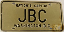 Washinton DC vanity JBC license plate John Jack Jon James Jay Jared Jim Joe Jan