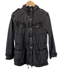 Talula Aritzia Black Grey Lived In Utility Jacket Xs 