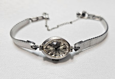 Reloj Germinal Voltaire Oro Blanco 14K 17 Joyas 4 Diamantes No Funciona 2.82g GTW De Colección
