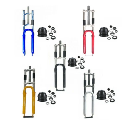 CDHPOWER 1-1/8" Threadless Bicycle Fork 26" Triple Tree Suspension Fork &Headset