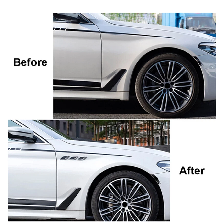 Adhesivo de admisión de branquias tiburón ventilación aire falso capó guardabarros decoración de metal cromado Foto 3 de 4