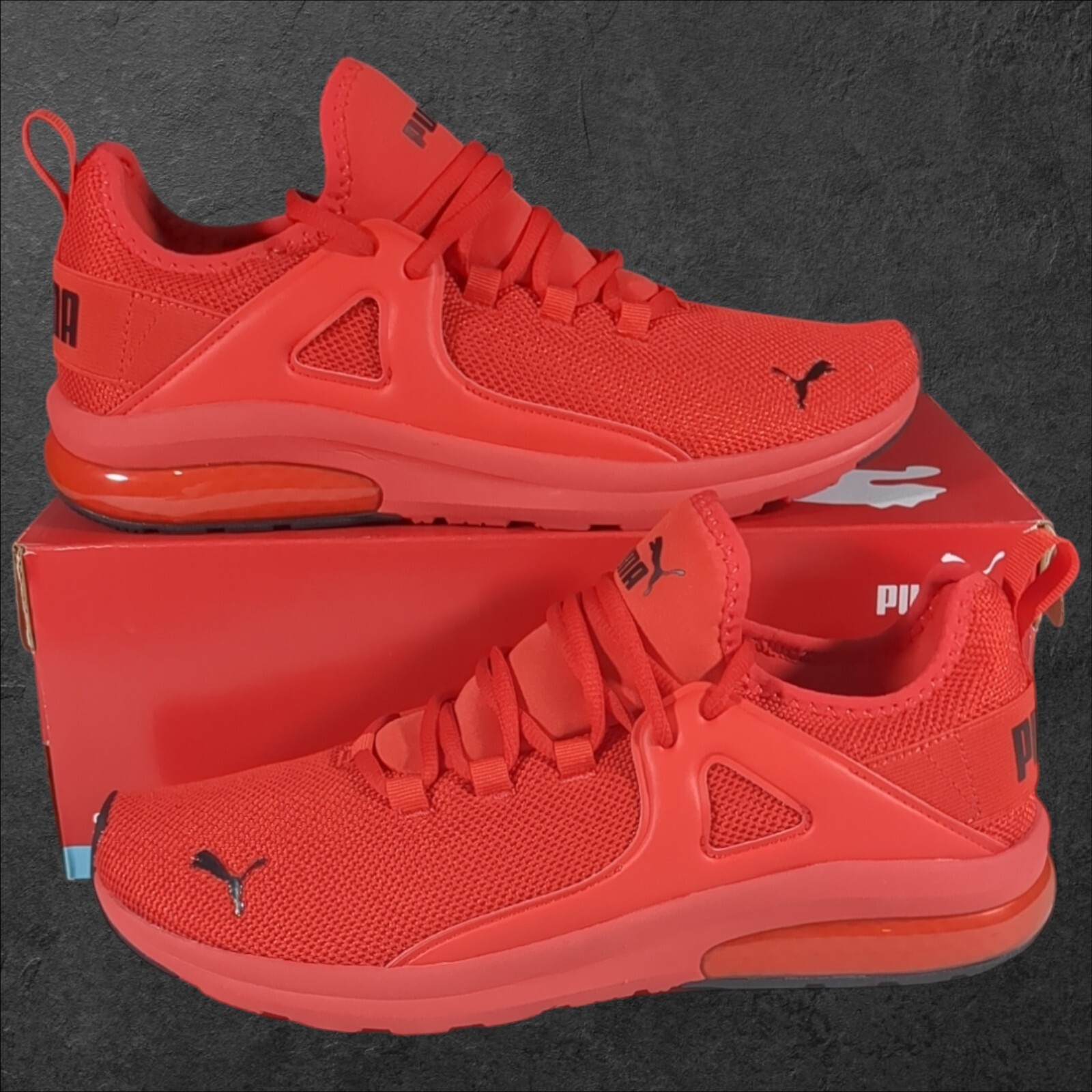 PUMA Electron 2.0 Red Black Mesh Athletic Sneakers for Men Size 10.5