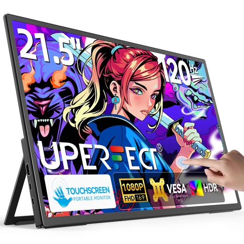 UPERFECT 21.5" 120Hz Touchscreen 1080P Portable Gaming Monitor w/Kickstand &VESA
