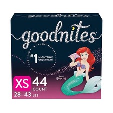 Goodnites Nighttime Bedwetting Underwear, Girls' XS 28-43 lb. , 44 Ct
