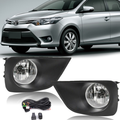 Pair Fit 2015 2016 2017 Toyota Yaris Vios Sedan Halogen Fog Lights Lamps RH+LH