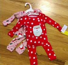 Girls Santa Christmas Pajama Set 12 M 4 Piece Carter's Just One You Pj's
