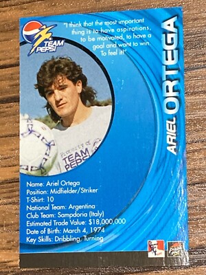 Pepsi ビンテージ広告トレーディングカード 26枚セット Team Pepsi 2002 FIFA World Cup Soccer Card Ariel Ortega Argentina