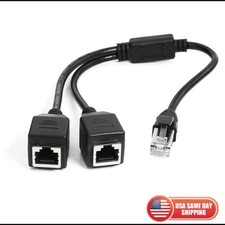 RJ45 Splitter Adapter 1 to 2 Ways 2 Port CAT 7 6 5 LAN Ethernet Cable Connector