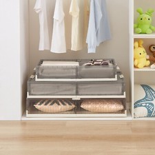 2 Pcs Stackable Under Bed Storage Containers with Wheels  Lids Plastic Boxs