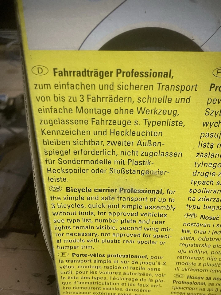 Unitec Fahrradträger für 3 Fahrräder 45 kg Top original verpackt - Bild 4 von 4