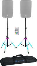 2 Party LED DJ Tripod Speaker Stands+Rgb Remote+Sound Activated