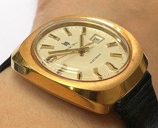 Montre LIP Electronic Plaquée Or Vintage - Bracelet Plaqué Or Tessuflex Italy