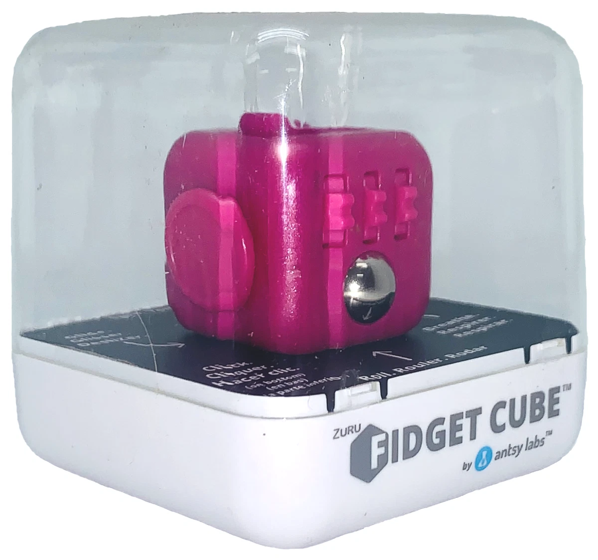 ZURU Fidget Cube by Antsy Labs Pink Glide Click Breathe Roll Spin
