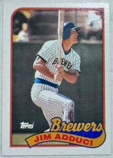 1989 Topps #338 - Jim Adduci - Milwaukee Brewers Baseball Card
