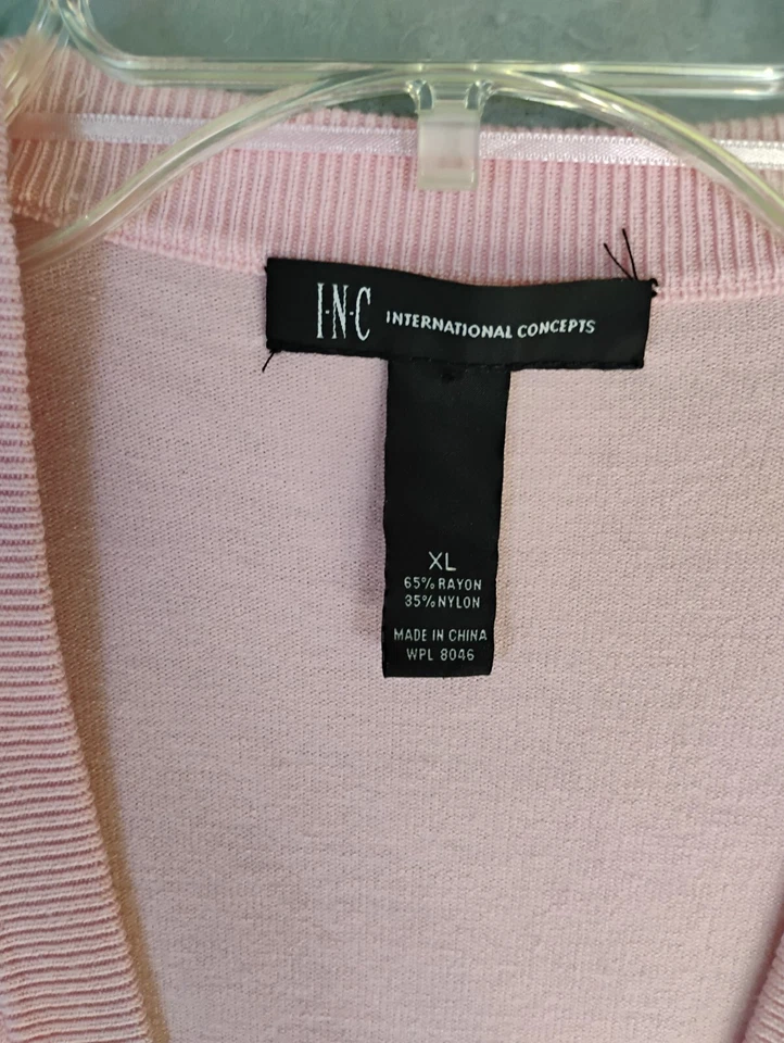 Cárdigan corto INC International Concepts para mujer XL rosa floral lentejuelas Foto 4 de 4