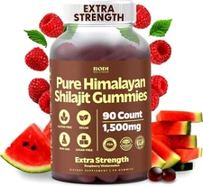 Pure Himalayan Gummies 1500mg, Sugar-Free, 85+ Trace Minerals & Fulvic Acid...