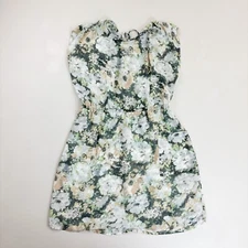 XHILARATION Watercolor Floral Tunic Dress Large Sheer Overlay Cottagecore